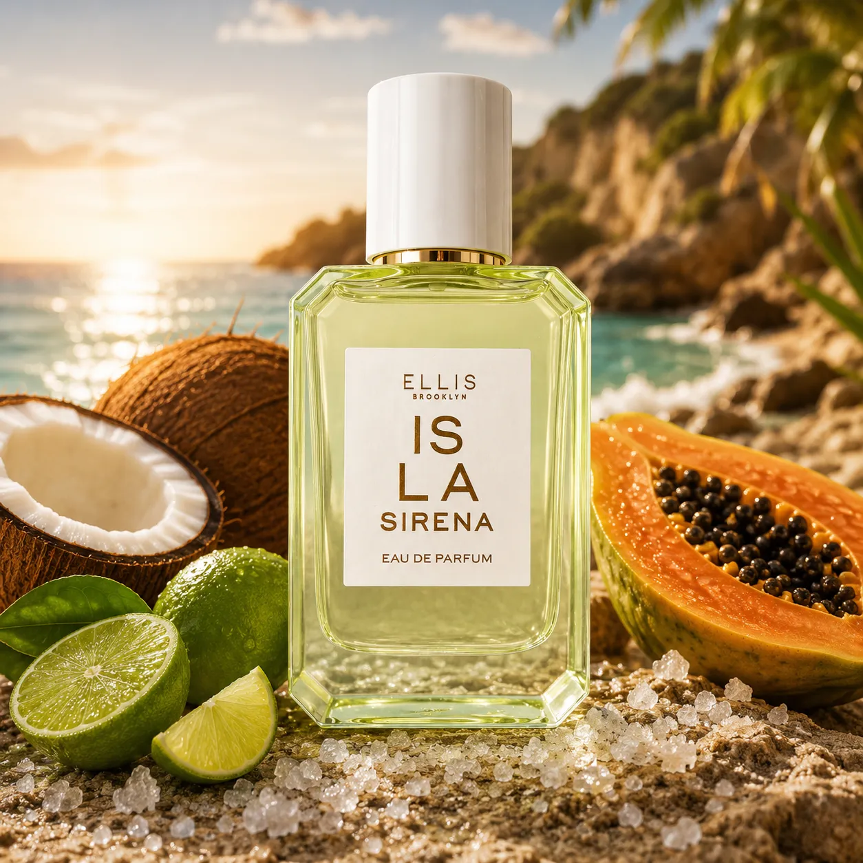 Isla sirena Ellis Brooklyn_Duftprobe Ellis Brooklyn Isla Sirena Duftprobe – Nischenparfum mit Limette, Kokos, Papaya und Meeresnoten